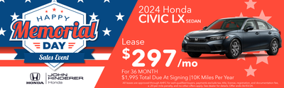 $297 Per Month For 2024 Civic LX