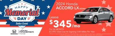 $345 Per Month For 2024 Accord LX